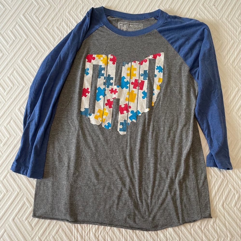 Ohio Puzzle Piece Raglan (size M)
